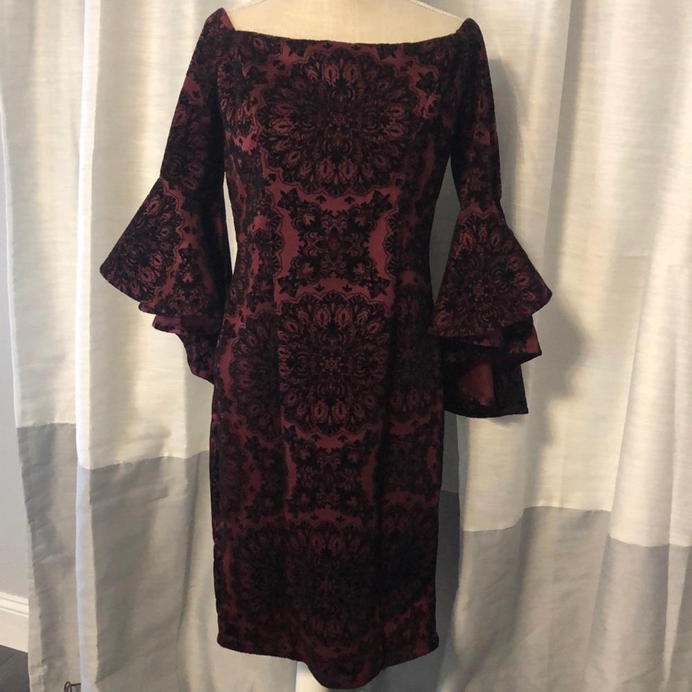 Women’s Venus Dress Red Black Velvet size 10